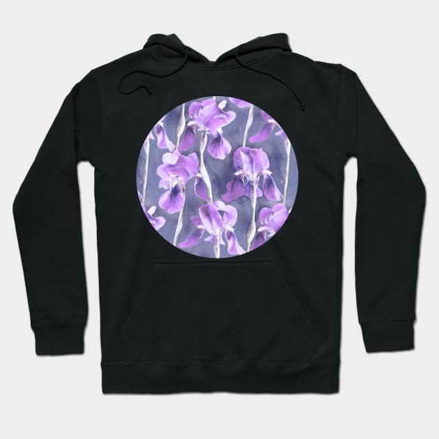 Simple Iris Pattern in Pastel Purple Hoodie by micklyn